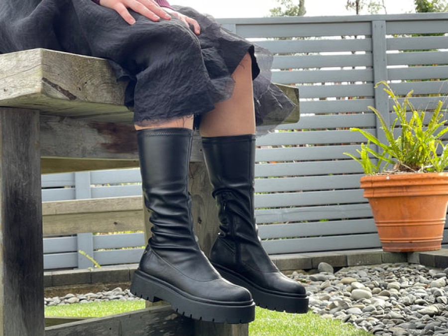 Full Length Boots Tango's Shoes | Gioseppo Heleena Black